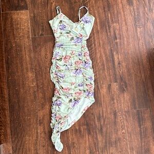 Windsor Asymmetrical Mint Green Floral Dress Size S